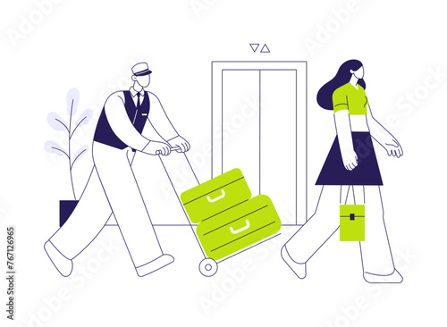 Porter service abstract concept vector illustration.