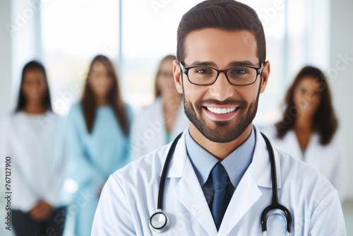Confident Male Doctor at Modern Clinic