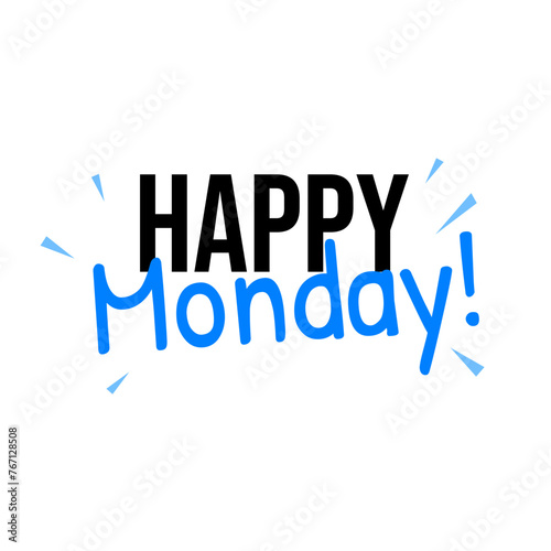 Happy Monday text work company office icon design vector