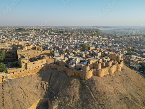 Canvas Print Fotografie col drone in India Rajasthan