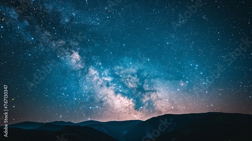 Starry Night Sky With Milky Way