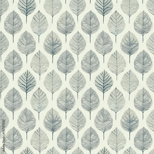Muted Leaf Pattern Seamless Background