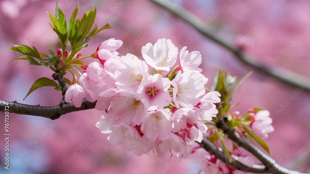 Capture Close up of cherry blossom tree in pink bloom background Capture Close up of cherry blossom tree in pink bloom background