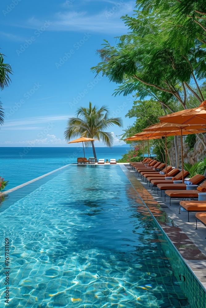 Fototapeta premium pool in tropical resort