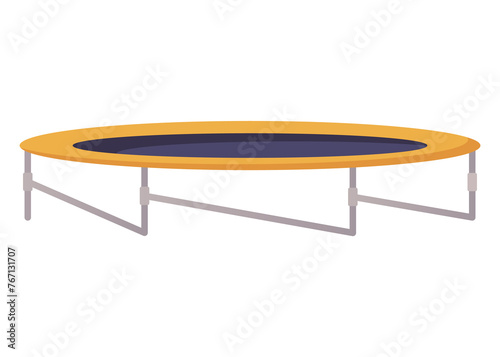 Jumping trampoline for children and adults. Indoor or outdoor fun, fitness jumping. Equipment acrobatic and gymnastic exercises. illustration