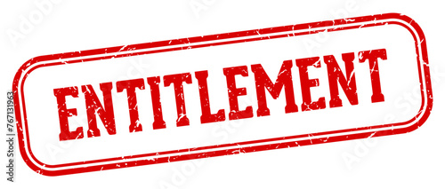 entitlement stamp. entitlement rectangular stamp on white background