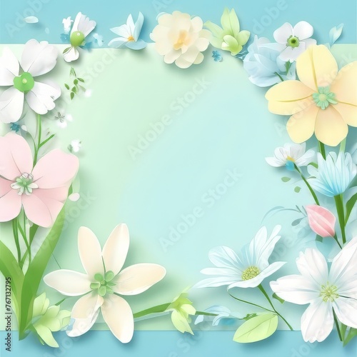 Delicate card with pastel flowers. Background with field flowers can be used for a magazine, web, advertising.