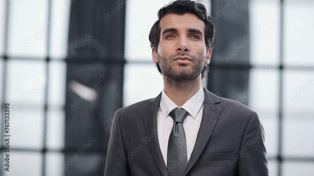 Fototapeta premium Formal business male portrait. Confident successful businessman or manager