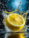 Owoc Cytryny w wodzie. Generative AI