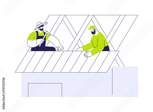 Roof sheathing abstract concept vector illustration.