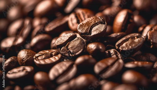 Brown coffee beans - Generative AI.
