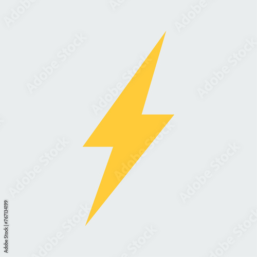 Electric symbol or lightning icon. Stock illustration.
