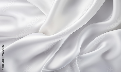 White background, silk fabric with a satin texture