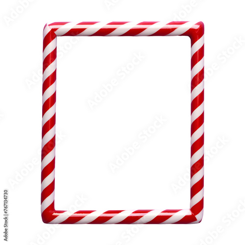 Rectangle candy cane frame png isolated on transparent background