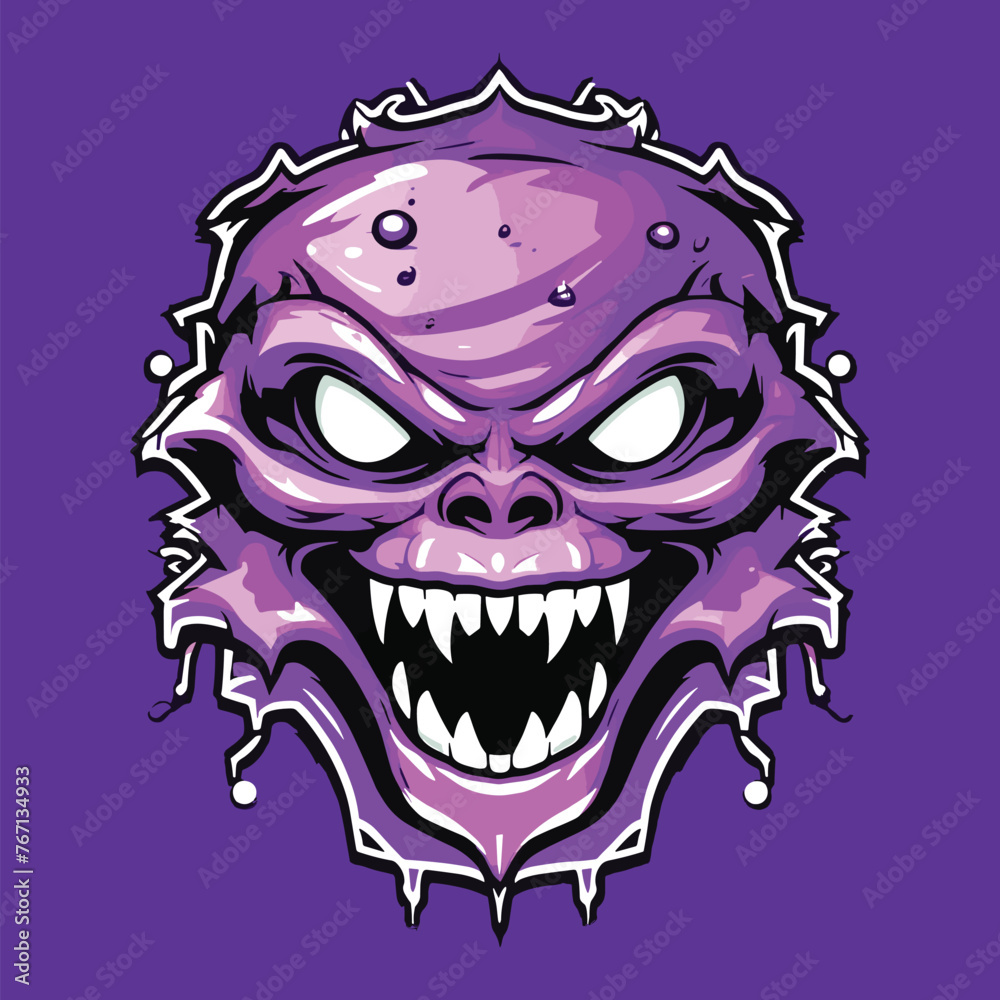 purple monster head vector art design purple monster head vector art design