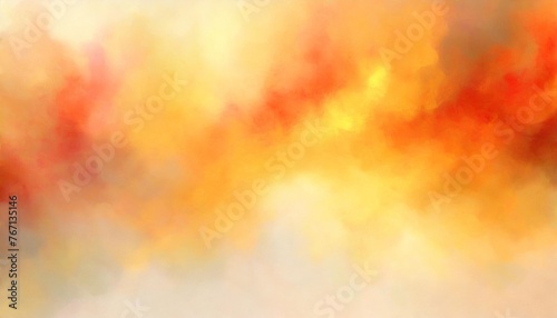 hot fiery orange red and yellow background design bright colorful smoke or clouds fire or flames border illustration painted watercolor background