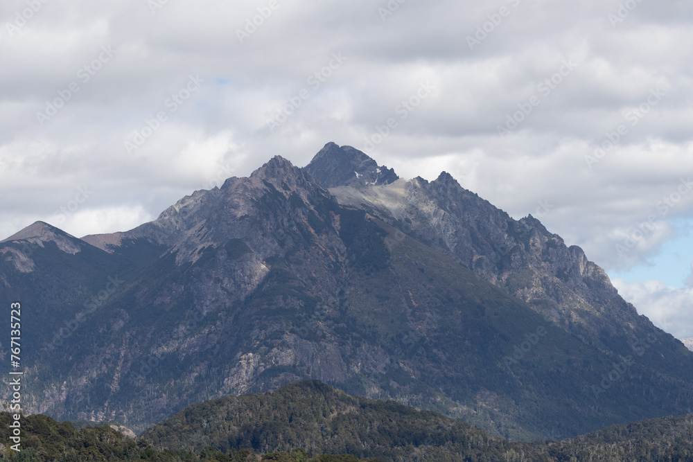 Horizontal view of a mountain landscape