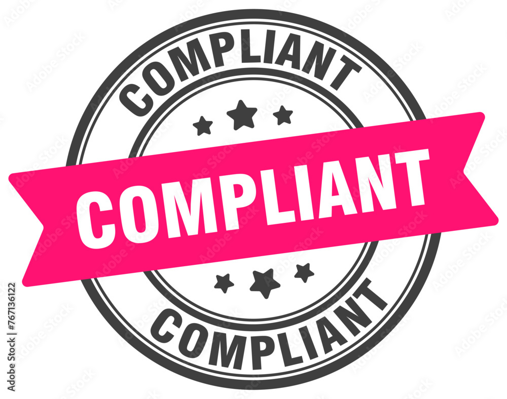 compliant stamp. compliant label on transparent background. round sign