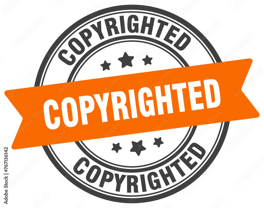 Fototapeta premium copyrighted stamp. copyrighted label on transparent background. round sign
