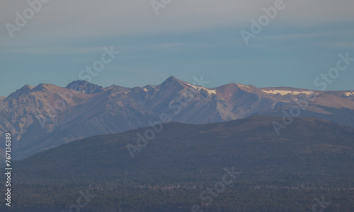 Andes mountain range with a clear sky and land wallpaper