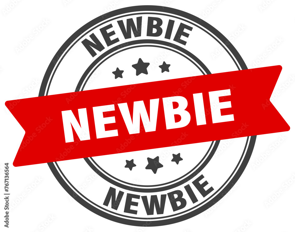 Fototapeta premium newbie stamp. newbie label on transparent background. round sign