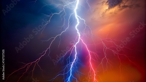 Colored Background with Lightning Strike © MD NAZMUL
