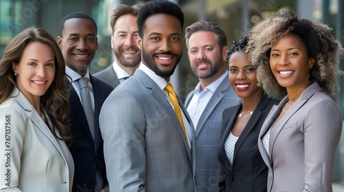 Portrait of a group of business people in businesssuits looking confident and professional