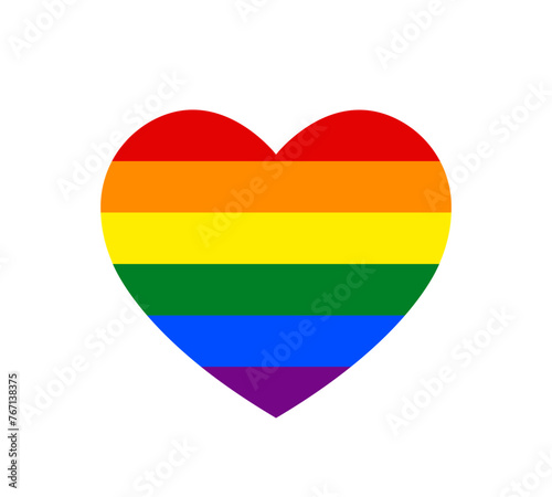 pride LGBT heart vector icon set, lesbian gay bisexual transgender concept love symbol, color rainbow flag, flat design sign isolated on white background