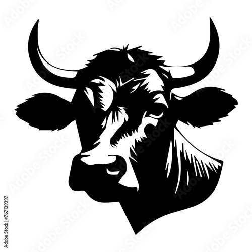 cow head silhouette vector
