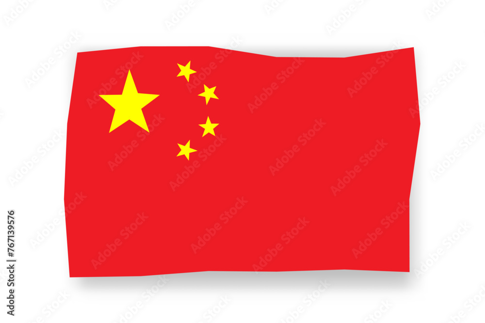 China flag - stylish flag mosaic of colorful papercuts. Vector illustration with dropped shadow isolated on white background China flag - stylish flag mosaic of colorful papercuts. Vector illustration with dropped shadow isolated on white background