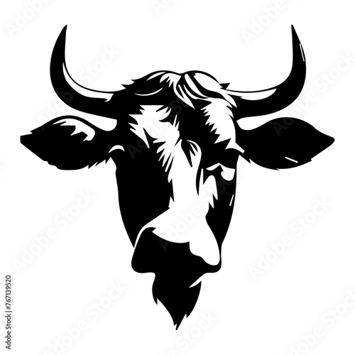 cow head silhouette vector
