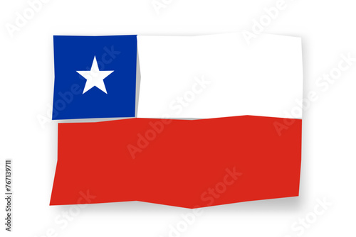 Free Download Chile flag  - stylish flag mosaic of colorful papercuts. Vector illustration with dropped shadow isolated on white background - GFXLoad