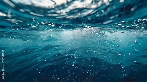 Captivating Underwater Seascape with Mesmerizing Aquatic Reflections and Swirling Currents photo