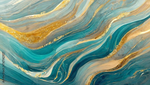 marine blue ocean swirls fluid acrylic paint luxury background texture pattern background wallpaper