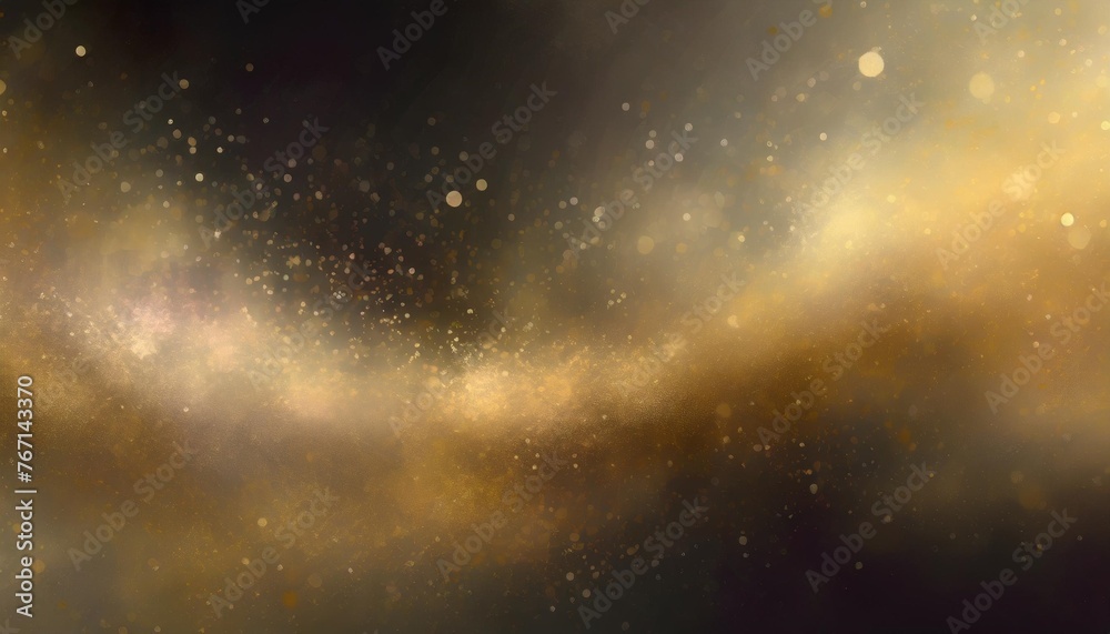 abstract magic dust background over black beautiful golden artistic widescreen background generated with