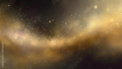 abstract magic dust background over black beautiful golden artistic widescreen background generated with
