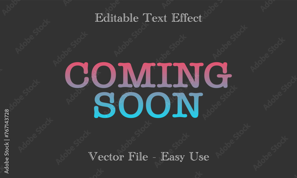 Editable Text Effect Gradient Style. Editable Font Vector