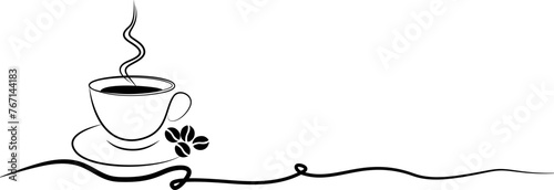 line art coffe cup
