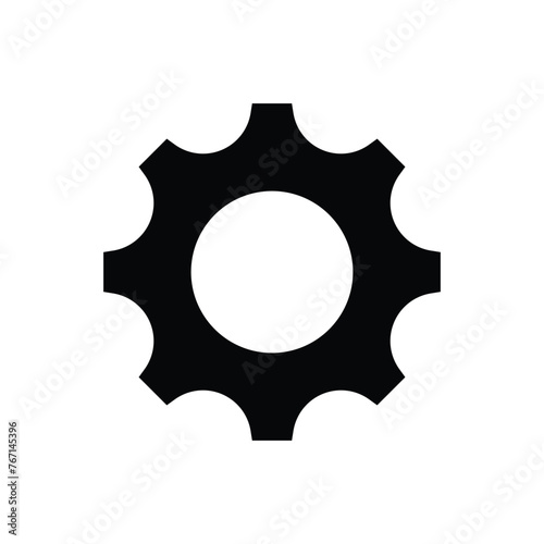 Machinery vector icon. Gear symbol. Cogwheel icon. Settings icon. Screw nut sign. Screw-nut sign. Isolated vector flat pictogram. Cog round symbol design. UX UI icon