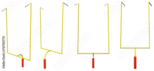 Football goal post over transparent background. 3D render. photo