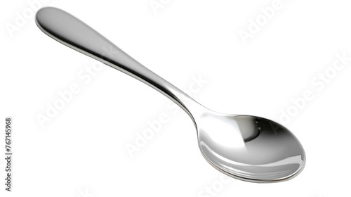 Silver spoon isolated on the transparent background