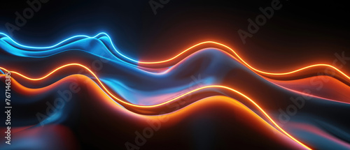 Blue and red neon light abstraction