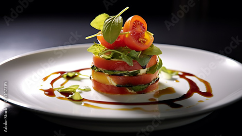 Caprese Salad Stack on White Plate