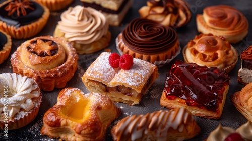 /imagine: Exquisite French Pastry Assortment, Flaky, Elegant, Patisserie Magic, Delicate, Parisian 