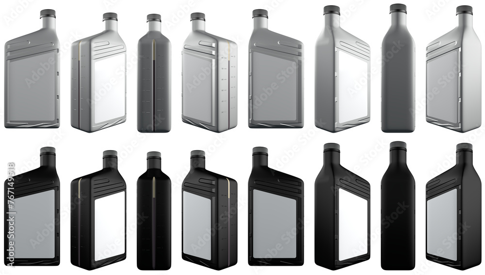 Motor oil bottle over transparent background. 3D render. Motor oil bottle over transparent background. 3D render.