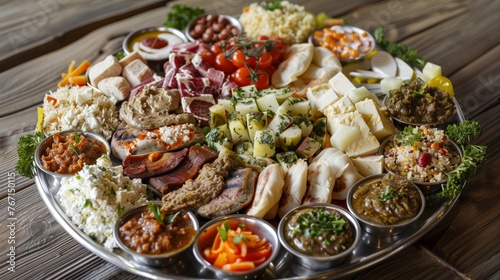 /imagine Flavorful Middle Eastern Mezze Platter, Exotic, Diverse, Shareable, Cultural Experience, 