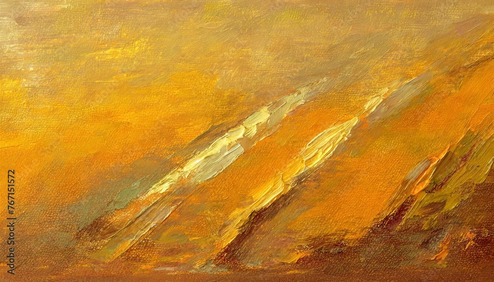 oil paint strokes on wide canvas textured orange background decorating art painting illustration generated