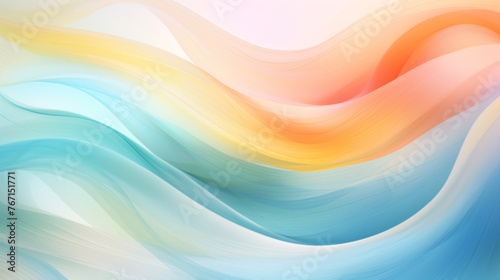 Warm Abstract Wavy Design with Coral and Seafoam Gradient