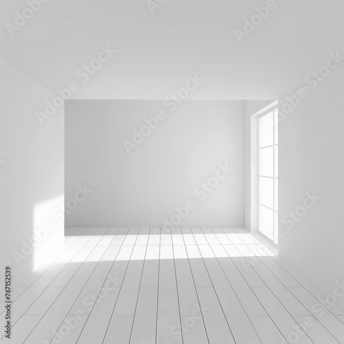 Blank white interior room