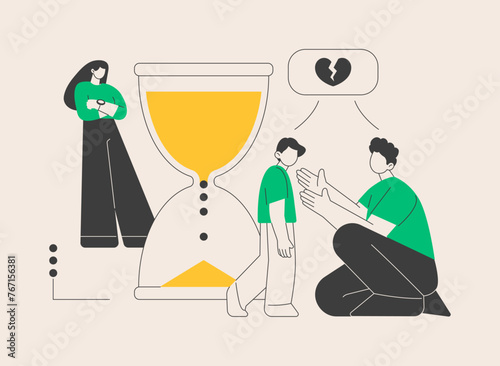 Challenges for divorced dads abstract concept vector illustration.